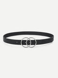 Chrome Plated Double Ring Buckle Belt