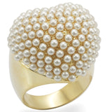 Gold Plated Ring with Synthetic  Yellow Citrine - The Trendy Accessories Store