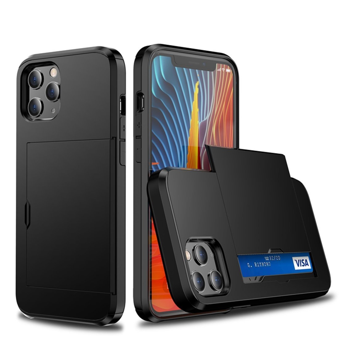 AMZER Hybrid Credit Card Case With Holster for iPhone 12 - The Trendy Accessories Store