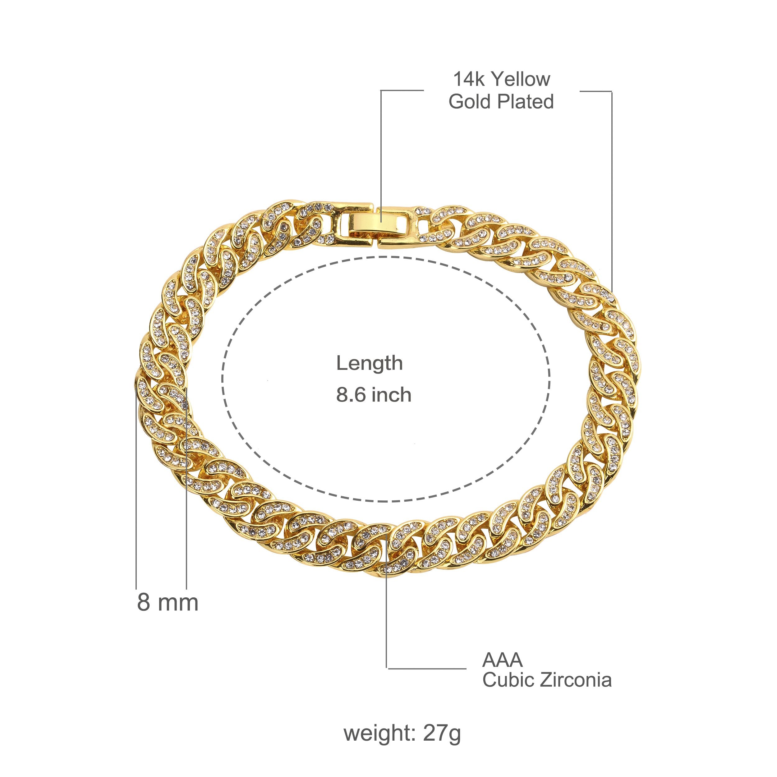 CREW BM 8 MM Cuban Bracelet | 970751 - The Trendy Accessories Store