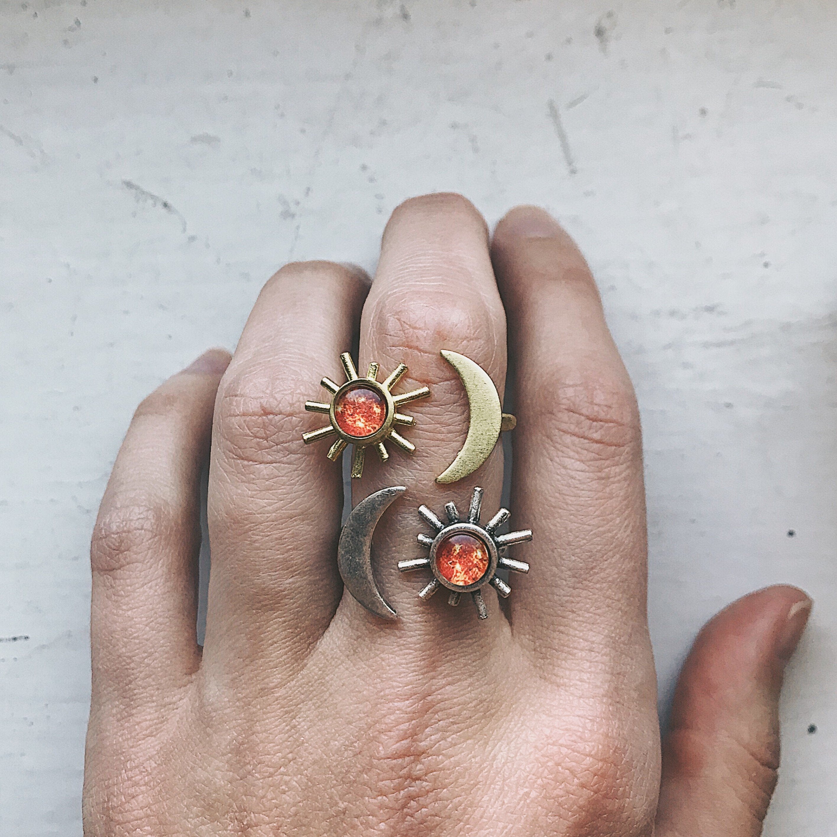 Sun and Moon Inspired Egyptian Inspired Ring - The Trendy Accessories Store