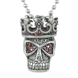 Red Fire Skull with Crown Necklace - The Trendy Accessories Store