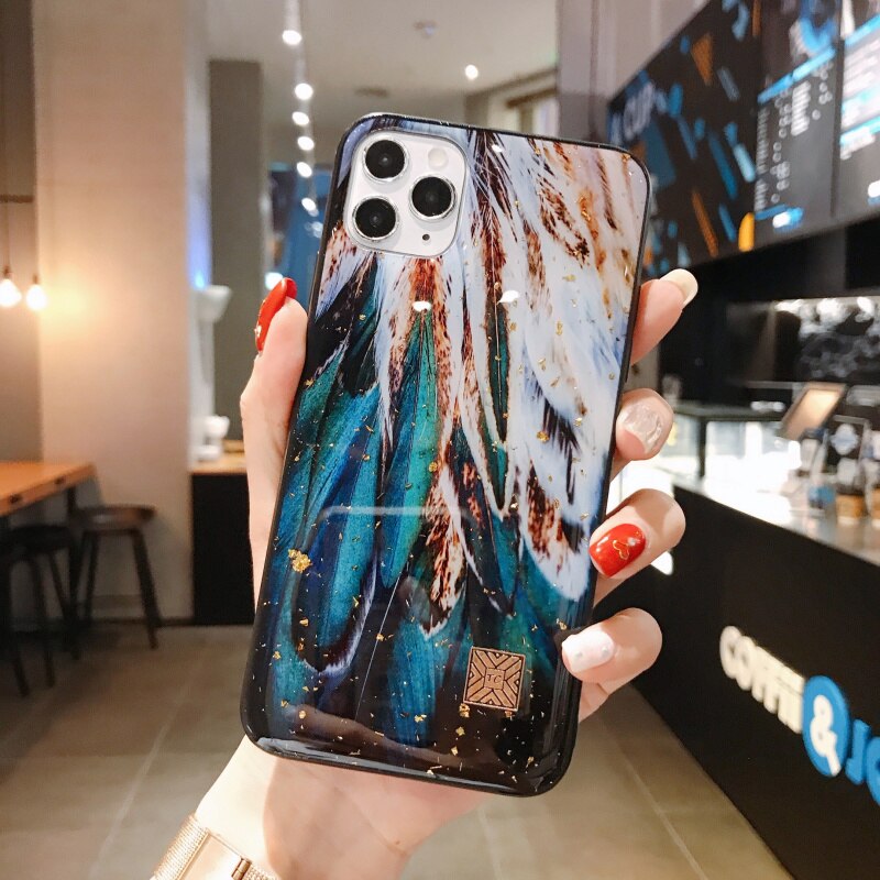 3D Luxury Gold and Blue Silicone iPhone Case - The Trendy Accessories Store