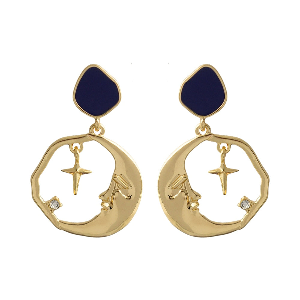 Vintage Drop Earring Inspired by Star Moon - The Trendy Accessories Store