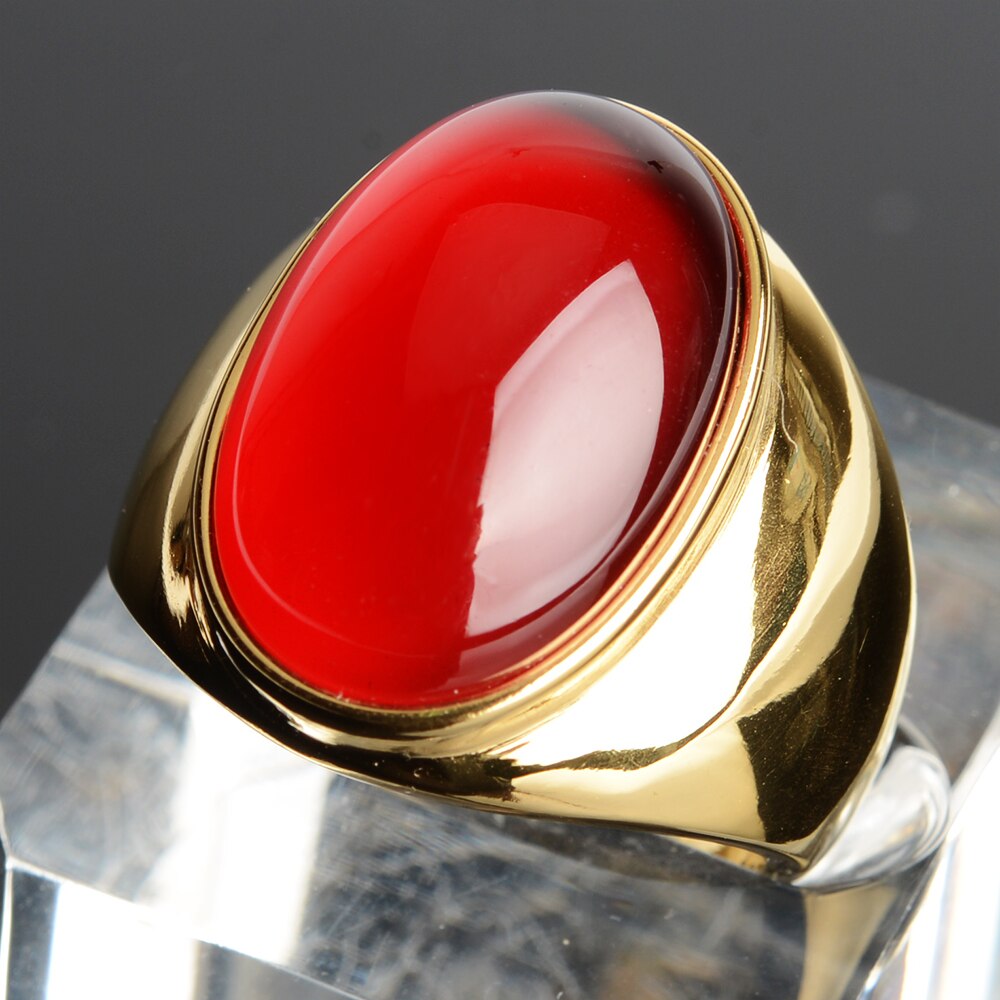 stainless steel Vintage Bohemia Gold Plated Oval Ring - The Trendy Accessories Store