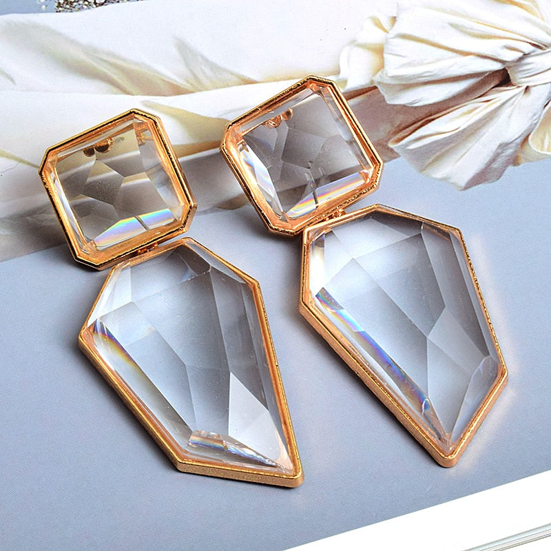 Clear And Pure Resin Elegant Drop Earrings - The Trendy Accessories Store