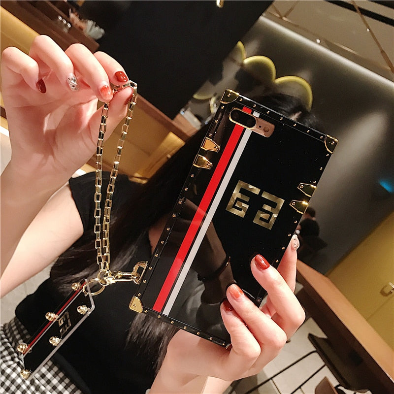 High Fashion Inspired Glossy Red Black iPhone and Samsung Phone Case - The Trendy Accessories Store