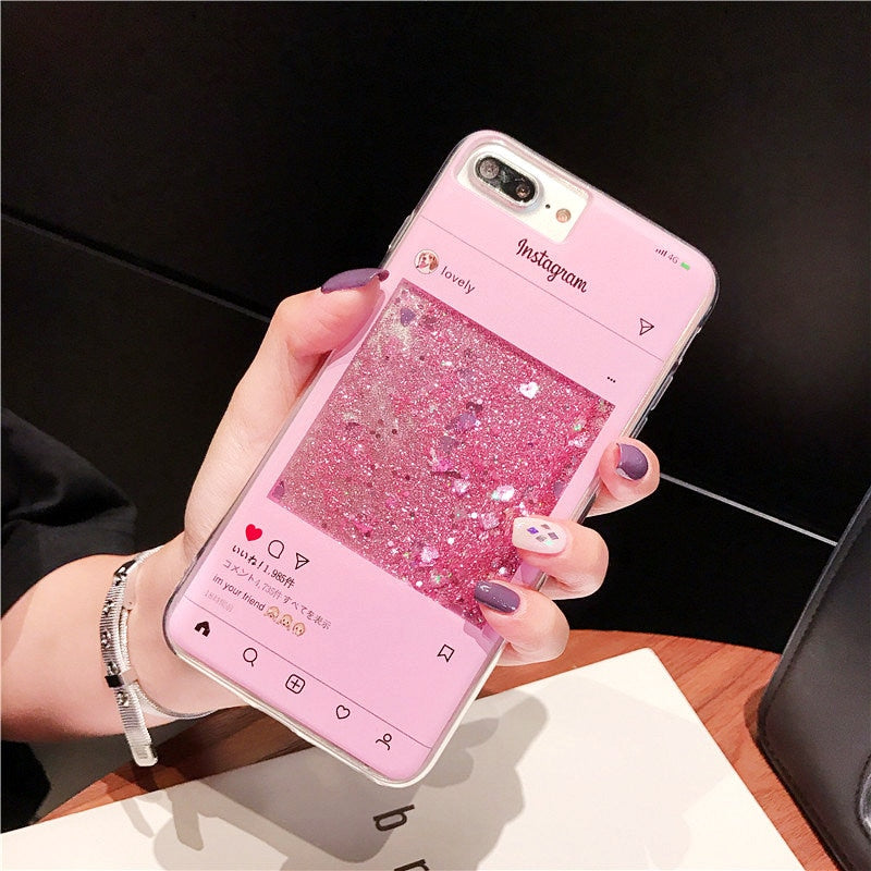 Floral and Unicornwith Glitter Water Liquid iPhone Case - The Trendy Accessories Store