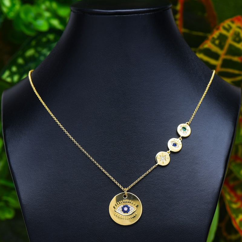 Elegant Gracious Eye Cubic Trendy Necklace