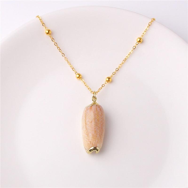 Classic Gold Plated Shell Necklaces and Pendants - The Trendy Accessories Store