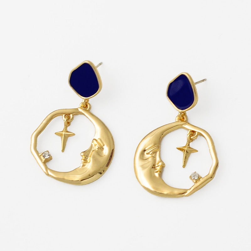 Vintage Drop Earring Inspired by Star Moon - The Trendy Accessories Store