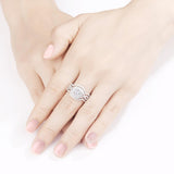 3Pcs Set High Quality Zircon Engagement and Wedding Rings Set