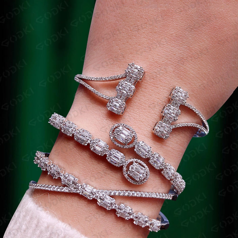 GODKI Trendy Luxury Stackable Bangle Cuff Crystal Bracelet - The Trendy Accessories Store
