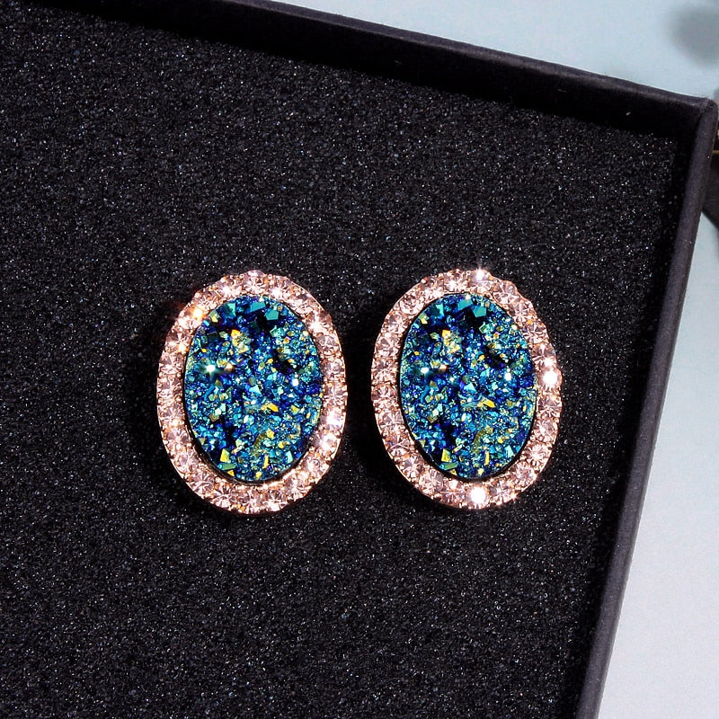 Luxury Inspired Crystal Round Stud Earrings - The Trendy Accessories Store