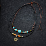 Dual Layer Vintage Charm Leather Necklace - The Trendy Accessories Store