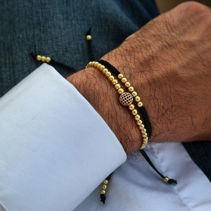 Bileklik Gold Couple Bracelet Set Beads For Men and Women - The Trendy Accessories Store