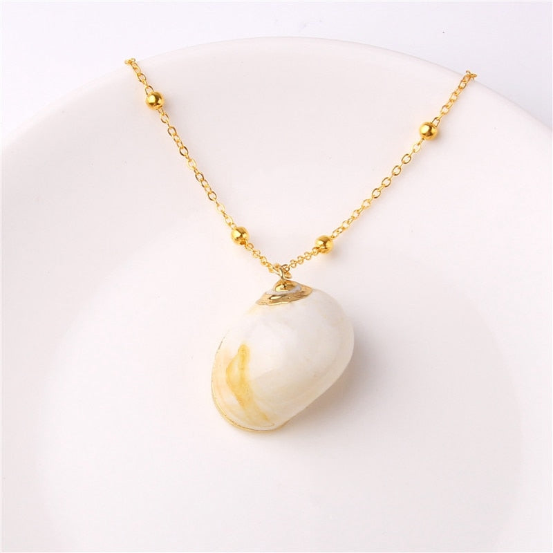 Classic Gold Plated Shell Necklaces and Pendants - The Trendy Accessories Store