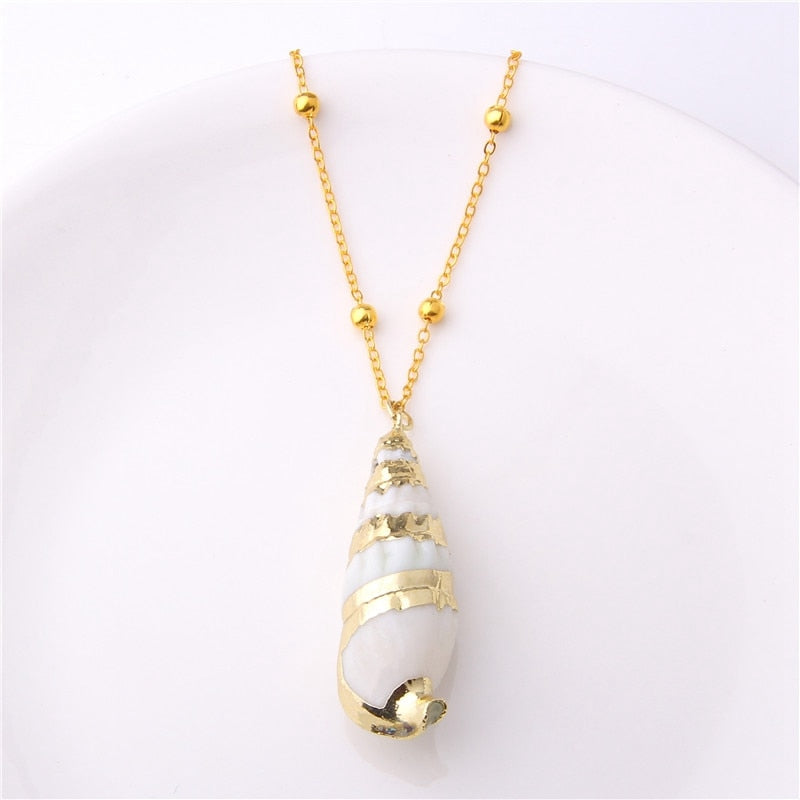 Classic Gold Plated Shell Necklaces and Pendants - The Trendy Accessories Store