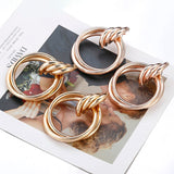 Gold Plated Round Trendy Drop Earrings - The Trendy Accessories Store