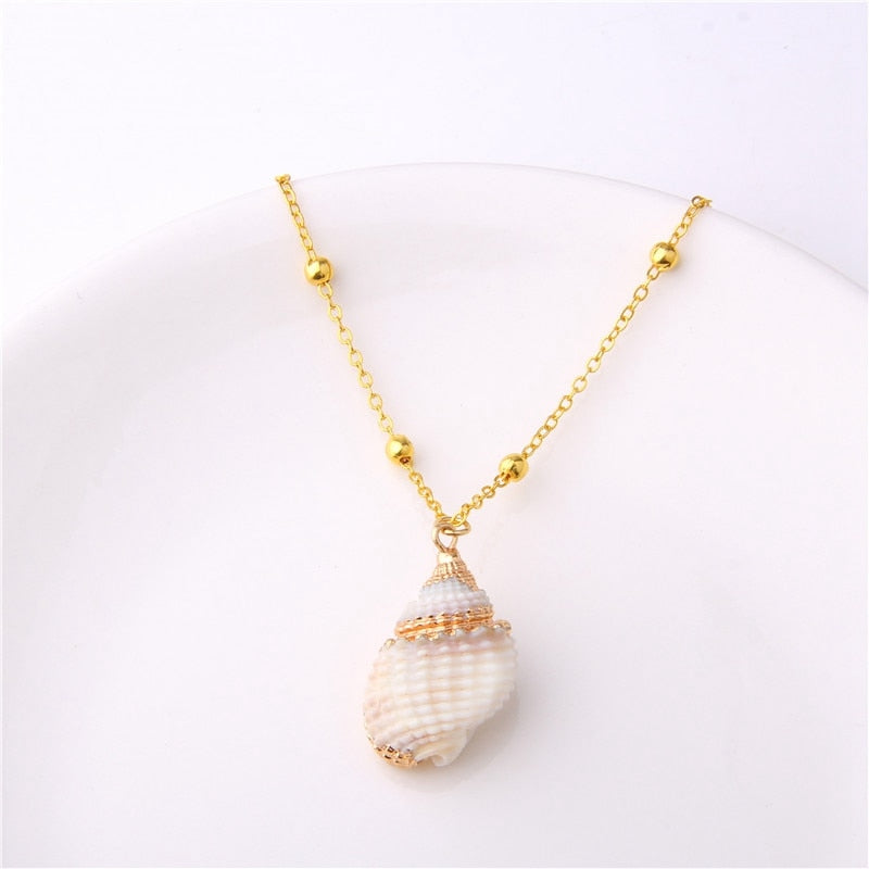 Classic Gold Plated Shell Necklaces and Pendants - The Trendy Accessories Store