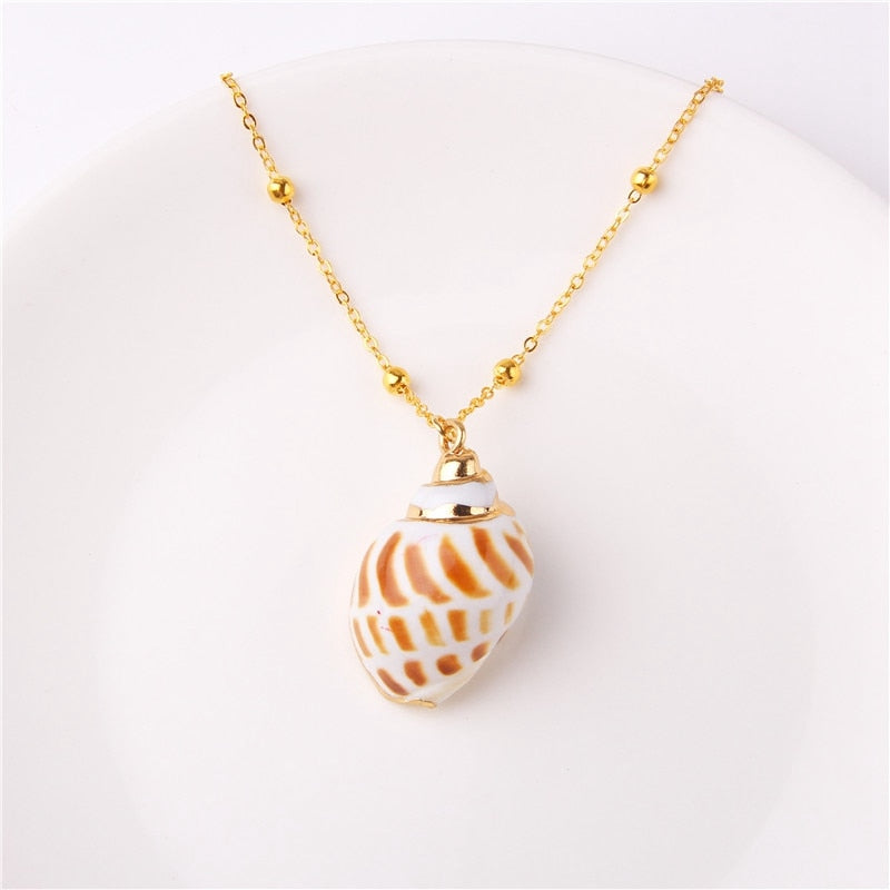Classic Gold Plated Shell Necklaces and Pendants - The Trendy Accessories Store