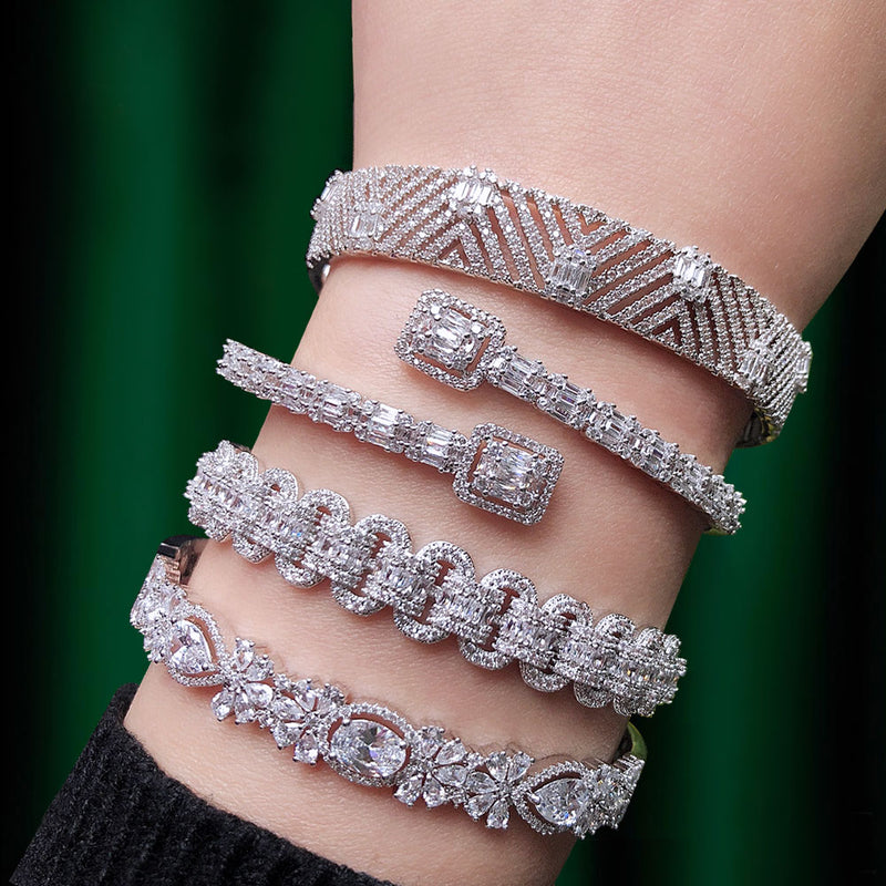 GODKI Trendy Luxury Stackable Bangle Cuff Crystal Bracelet - The Trendy Accessories Store