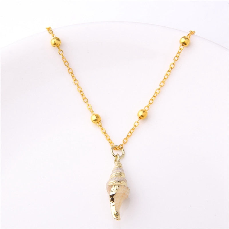 Classic Gold Plated Shell Necklaces and Pendants - The Trendy Accessories Store