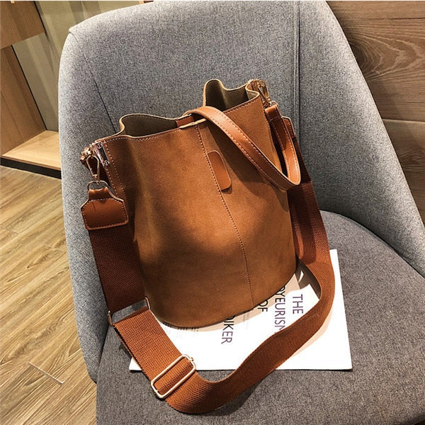 luxury bucket Large Capacity PU Leather bag - The Trendy Accessories Store