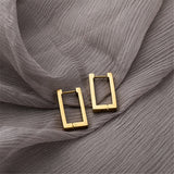 Simplicity Rectangular Gold Plated Earrings