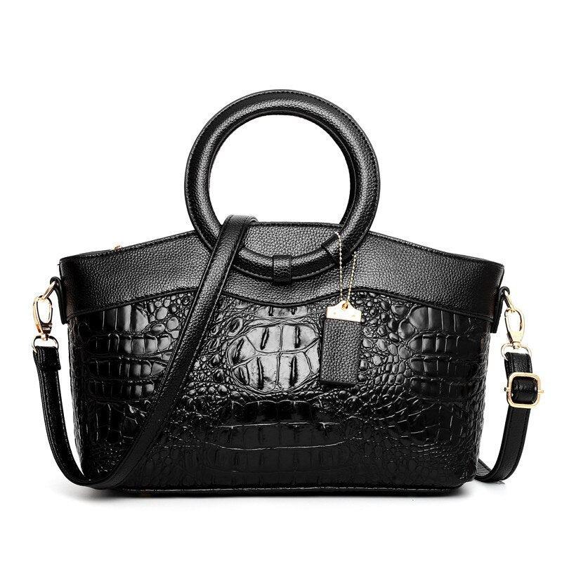 Vintage Theme Leather Luxury Tote Bag - The Trendy Accessories Store