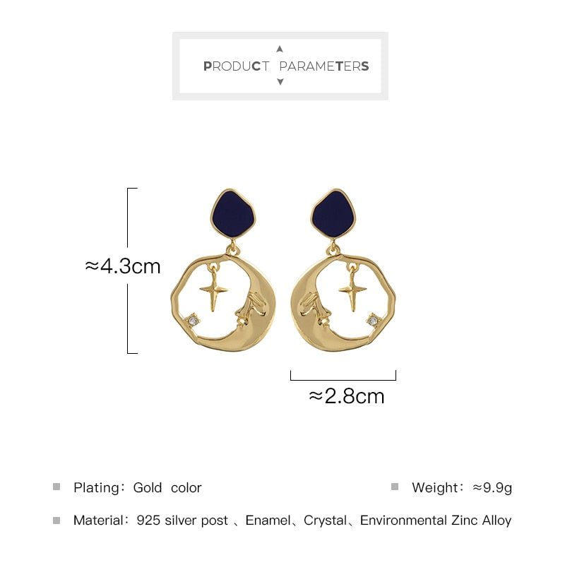 Vintage Drop Earring Inspired by Star Moon - The Trendy Accessories Store