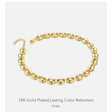 Stainless Steel Gold Plated Hip Hop Roll Necklace