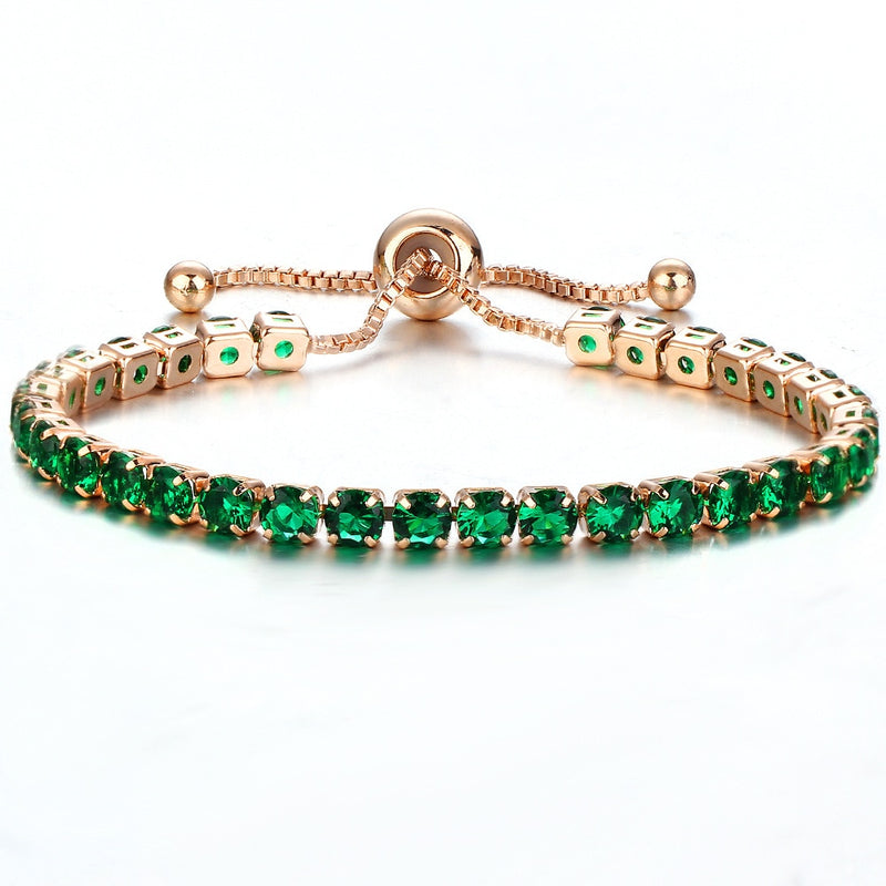 Luxury 4mm Gold Plated Cubic Zirconia Crystal Chain Bracelets - The Trendy Accessories Store