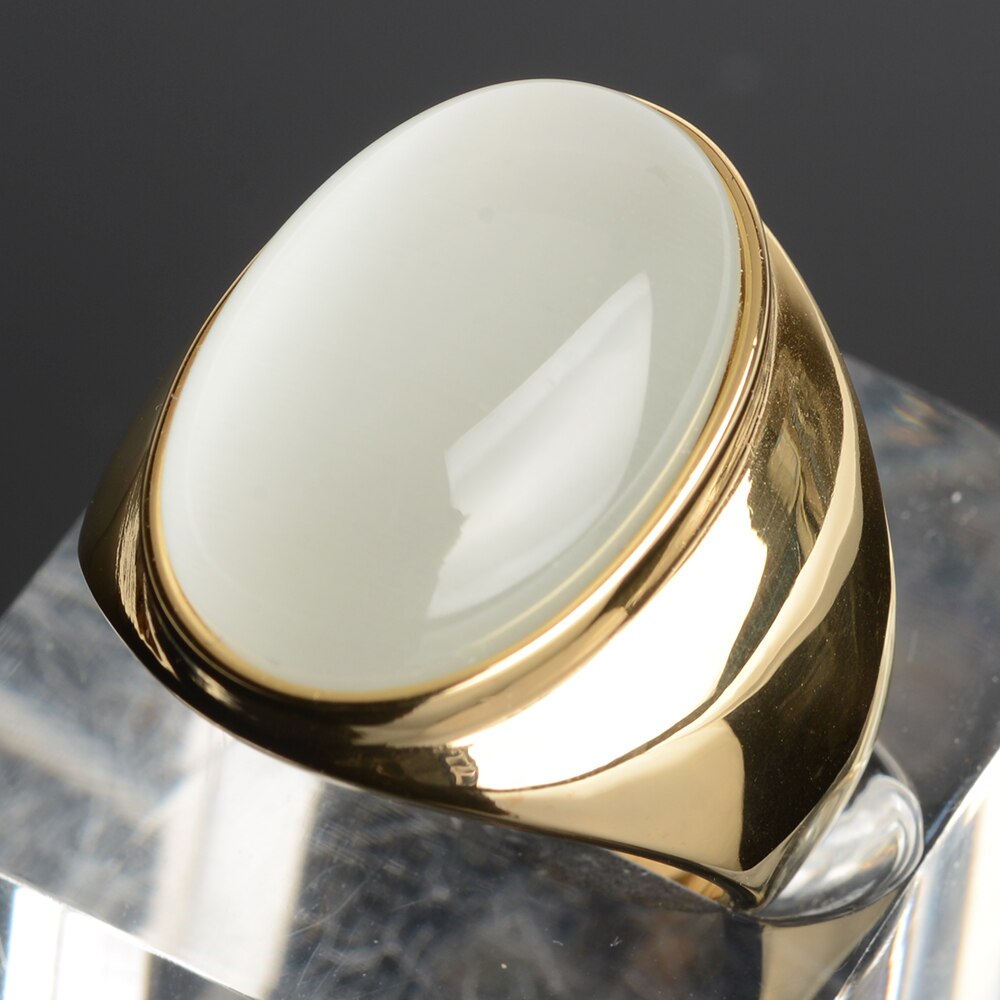 stainless steel Vintage Bohemia Gold Plated Oval Ring - The Trendy Accessories Store
