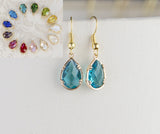 Gold Plated Faceted Birthday Earrings,