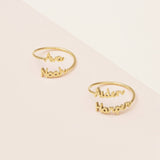 Personalized Adjustable Double Name Couple Rings