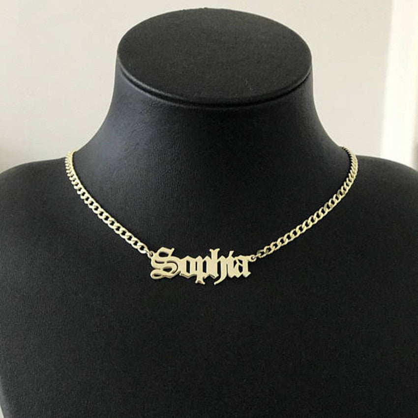 Personalized Name Necklace Stainless Steel Curb - The Trendy Accessories Store