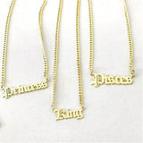 Personalized Name Necklace Stainless Steel Curb