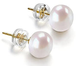 14K Gold AAA+ White Freshwater Princess Pearl Earrings Studs - The Trendy Accessories Store