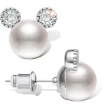 7 mm CZ Cute Stainless Steel Pearl Stud Earrings for Women - The Trendy Accessories Store