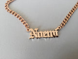 Personalized Name Necklace Stainless Steel Curb