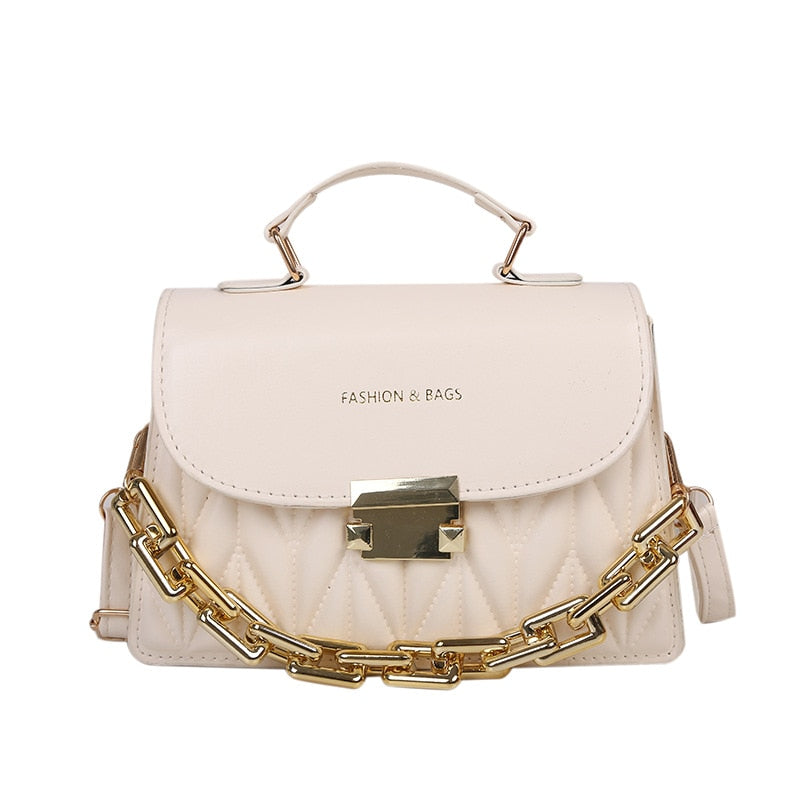 Textured Chain Shoulder Tote Purse