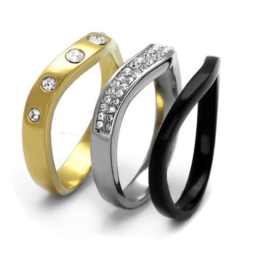 TK2299 IP Gold+ IP Black Stainless Ring - The Trendy Accessories Store