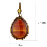 Coffee light Stainless Steel Earrings with Semi-Precious Stone - The Trendy Accessories Store
