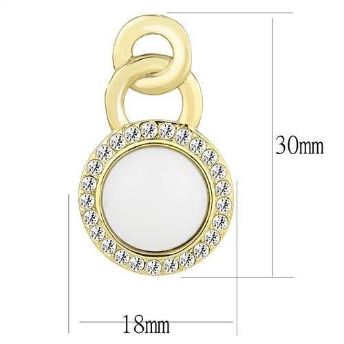 Bella Gold Plated on Stainless Steel Earrings With Synthetic Stone - The Trendy Accessories Store