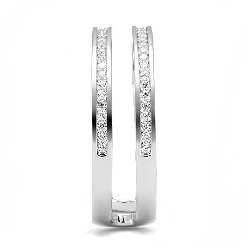 TS605 Rhodium 925 Sterling Silver Ring - The Trendy Accessories Store