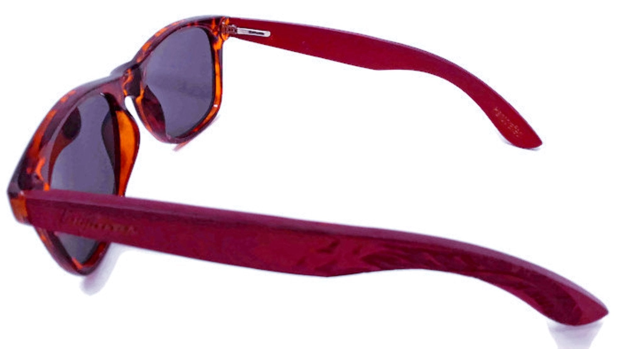 Red Bamboo Tortoise Framed Sunglasses, Polarized, Engraved - The Trendy Accessories Store