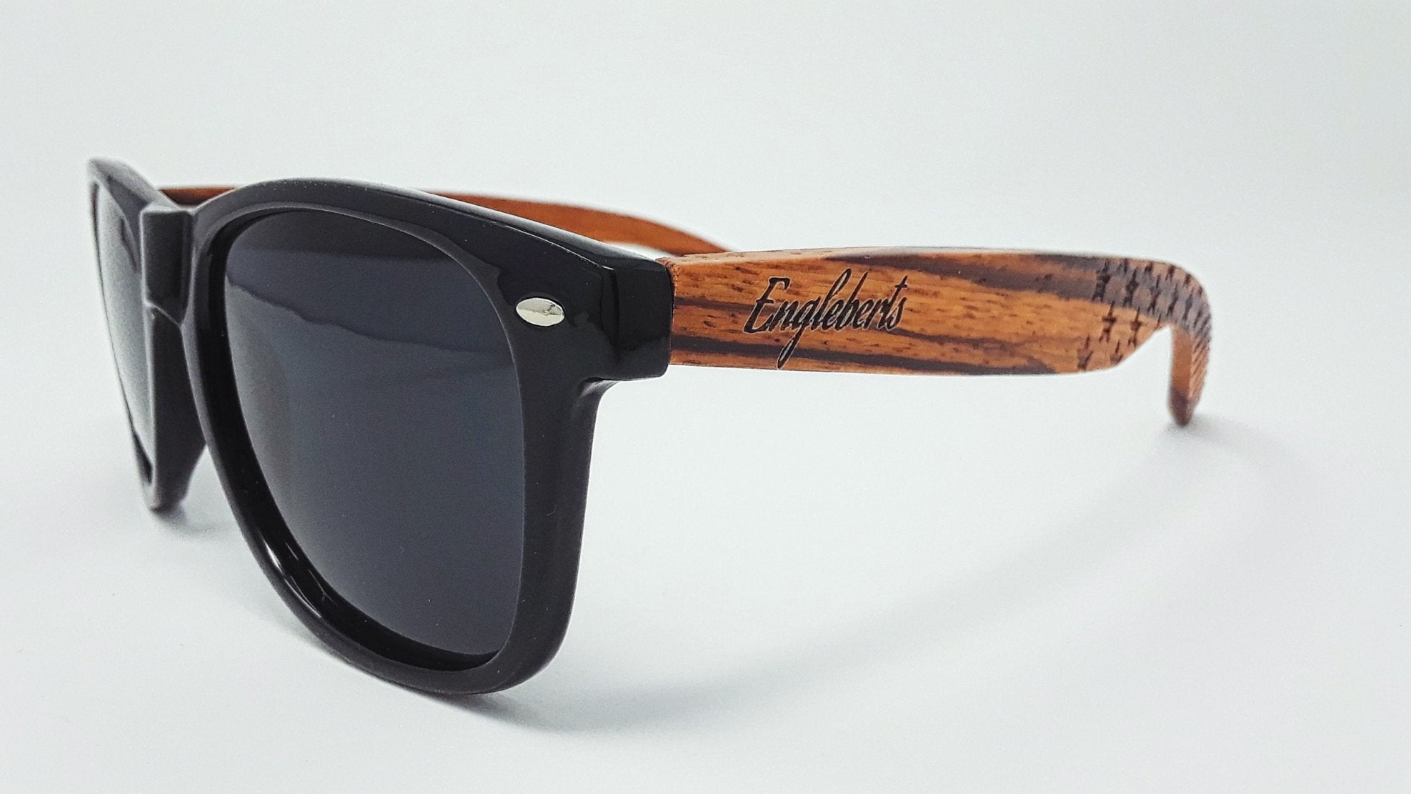 Zebrawood Sunglasses, Stars and Bars With Wooden Case, Polarized, - The Trendy Accessories Store