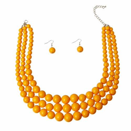 Multi Strand Bead Necklace Set - The Trendy Accessories Store