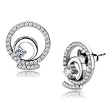 Polished Stainless Steel Nina Earrings with AAA Grade Crystal Stone